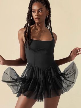POPFLEX Corset Pirouette Dress - Black